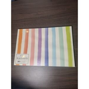 Hester & Cook Paper Placemats Sorbet Painted Stripe 24 Count - ~18.5x12.5"
